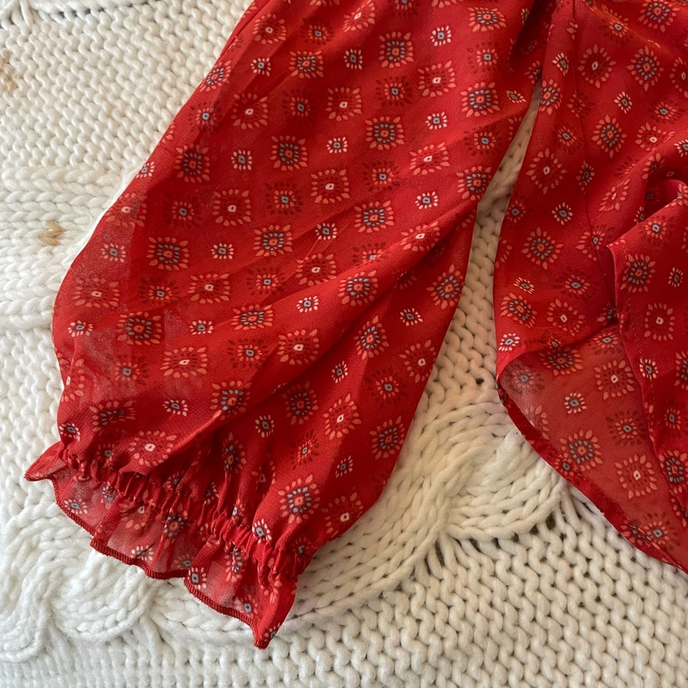 Red Boho Top - Picture 3 of 5